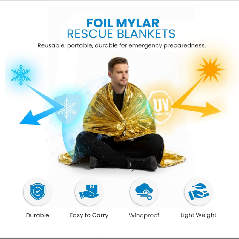 10 Pack Gold Reflective Emerge - Survival Blanket Reflective 评论和价格
