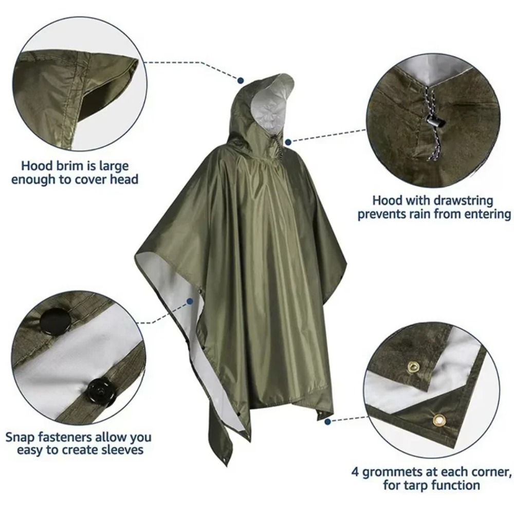 Outdoor Multifunctional 3 In 1 - Emergency Poncho Rain 评论和价格