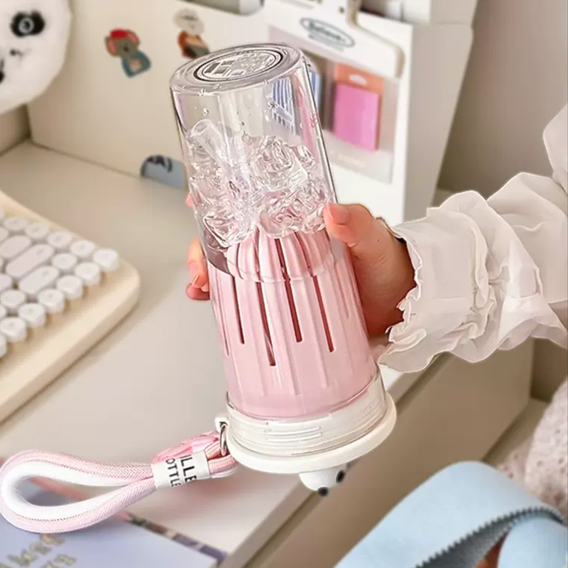 650ml Kawaii Water Bottle With - Water Purification Straw 评论和价格