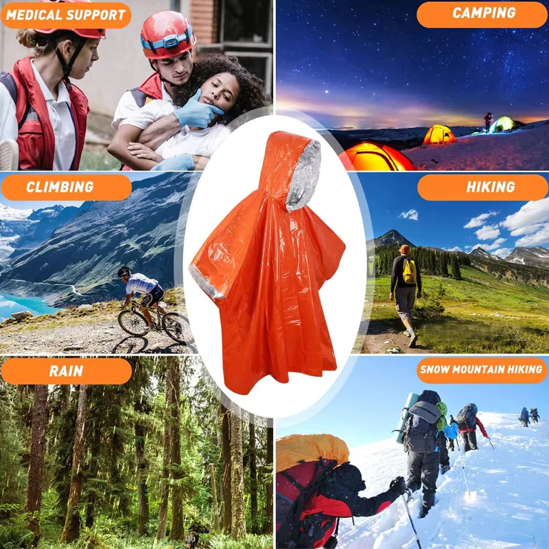 Emergency Survival Rain Poncho - Survival Blanket Reflective 评论和价格